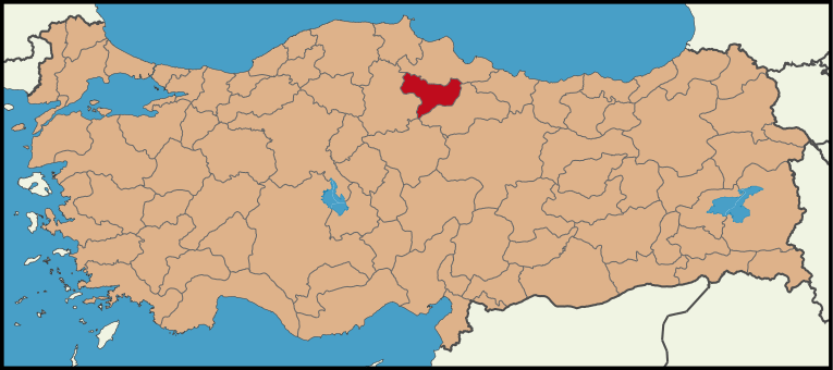 AMASYA - Haritadaki Konumu